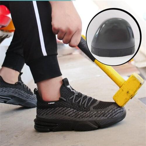 Breathable Safety Work Shoes for Men Steel Toe Cap Work Boots Construction Shoes Male Anti-Smashing Sneakers Zapatos De Hombre