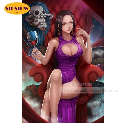 One Piece Diy 5d Crystal Diamond Painting Boa·Hancock Anime Figure Girl Sexy Diamond Embroidery Cross Stitch Handmade Art Crafts
