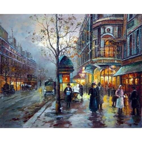 T K Oil Painting- Christmas Moonlight