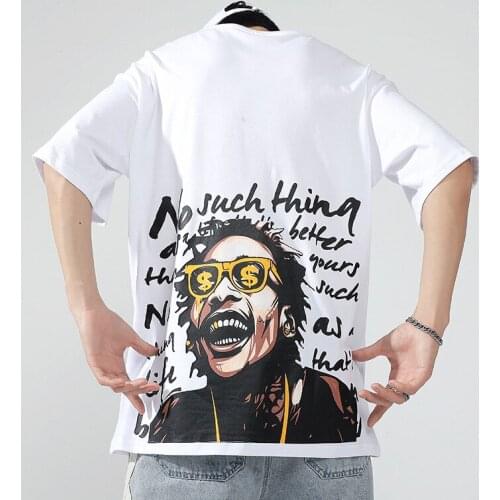 Summer Hip Hop Style Black T Shirt Men 100% Cotton Streetwear Short Sleeve T-shirt Brother Pattern "I NEED THE MONEY" 3XL