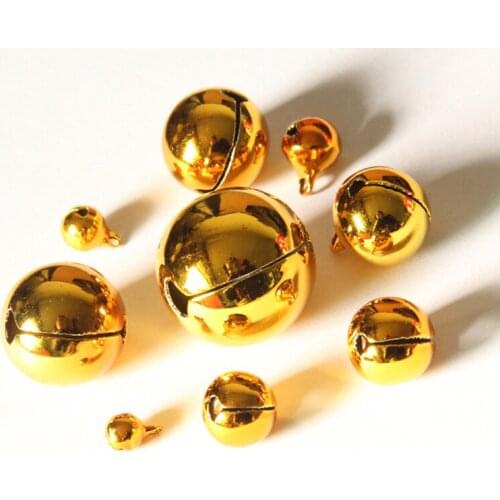 50Pcs/lot 6-25mm Gold Color Copper Jingle Bells Pendants Hanging Christmas Ornaments Decorations Party DIY Crafts Accessories