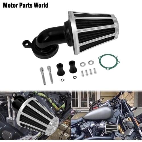 Motorcycle Chrome Air Cleaner Intake Filter CNC Aluminum For Harley Touring Street Road Glide 2000-2007 Dyna 00-17 Softail FXSB