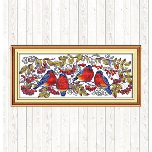 DIY Handmade Needlework Birds Cross Stitch Kits Sets for Embroidery 14ct Aida Printed Canvas 11ct Counted Cross Stitch DMC Floss