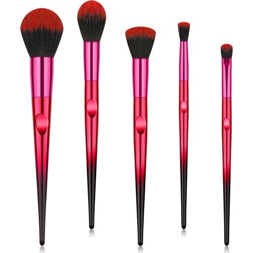 HMG MKB058 4 Colors Makeup Brush Set Powder Eyeshadow Concealer Brush Colorful Brush Hair 5 Pcs Cosmetic Brush Soft Brush Hair