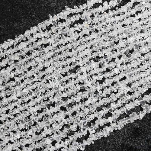 Natural white Crystal stone 5-7mm Fashion Irregular gravel loose beads diy jewelry 35" B524