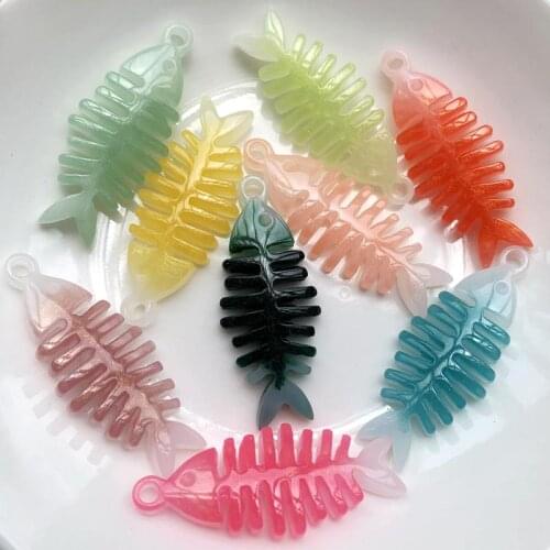 Irregular color fish bone resin flat back /DIY local earrings decoration accessories/single hole pendant decoration 20pcs/lot