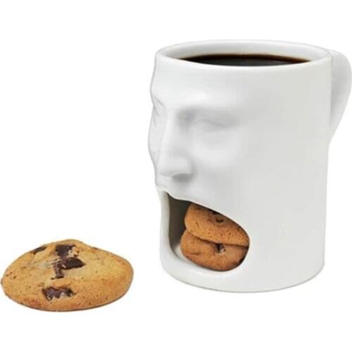 New and interesting cups and biscuit dessert cups ceramic coffee cup office home breakfast milk biscuit mug creative couple cup