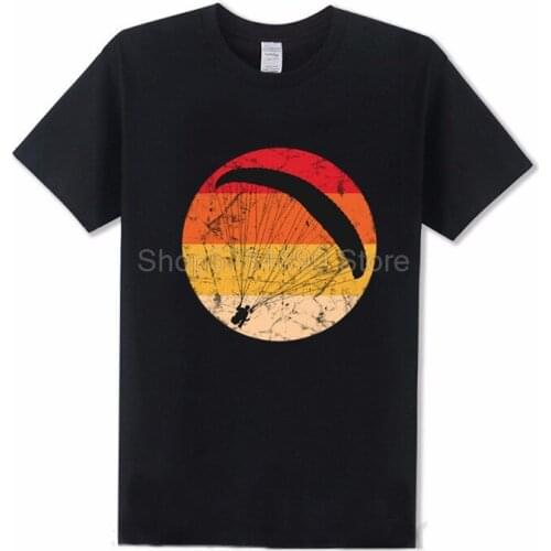 Vintage Paragliding T shirt men Retro Paraglider T-shirt male Paramotor Parachute tee shirt diving tshirt diver clothing