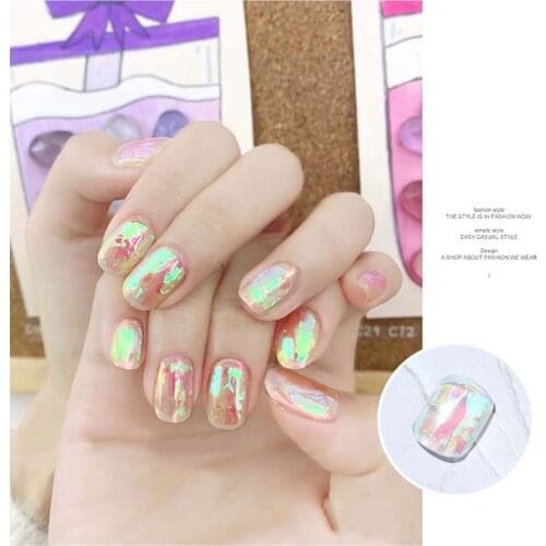 Decal Transfer Paper Nail Stickers Aurora Broken Glass Foils Nail Foil Film Nails Art Decoration Laser Cellophane