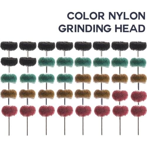 40PCS Mini Brush Scouring Pad Abrasive Wheel Nylon Fiber Grinding Sanding Head Buffing Polishing Wheel Set For Dremel 80-300