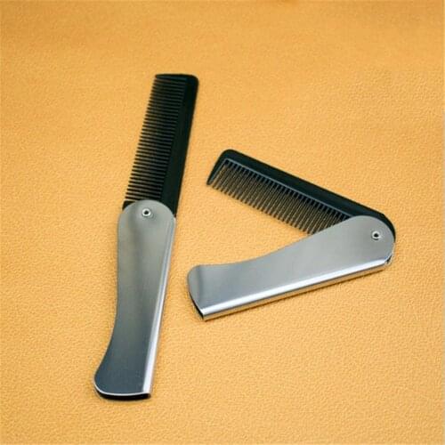 1 Pcs Fashion Portable Mens Womens Beauty Handmade Stainless Steel Folding Pocket Hair Moustache Beard Comb For Travellers