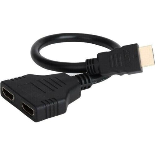 HDMI Splitter 1 Input Male to 2 Output Female Port Cable Adapter Converter 1080 Pvideos multimedia devices For PS4 PS3 games