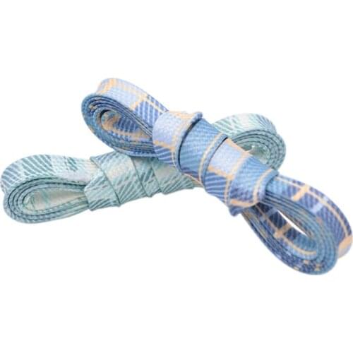 Premium Coolstring Official 7MM Cyan Blue Color Heat Transfer Printing Luxury Shoelaces Men Women Sneaker 2021 Funny sznurówki