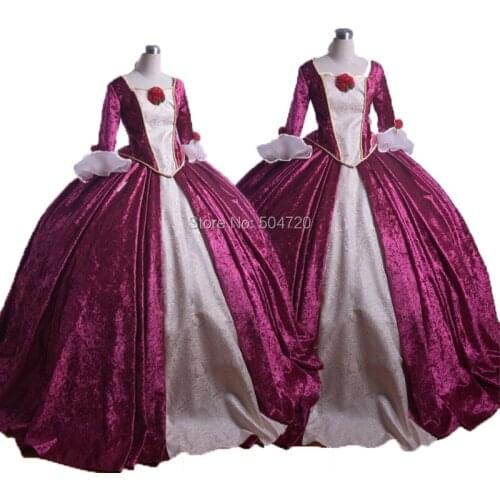 Tailored! purple Duchess Queen Marie Antoinette Period Masquerade Theatre Civil war Gown dress HL-272