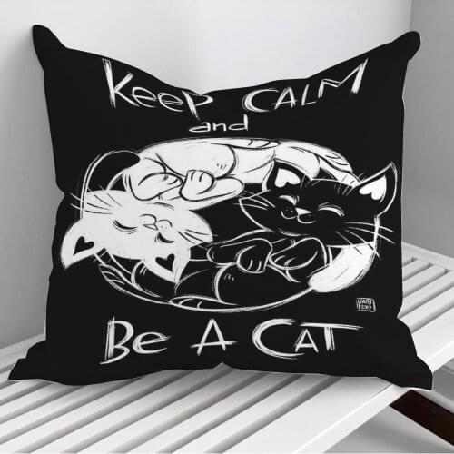 Be a Cat Throw Pillows Cushion Cover On Sofa Home Decor 45*45cm 40*40cm Gift Pillowcase Cojines Dropshipping