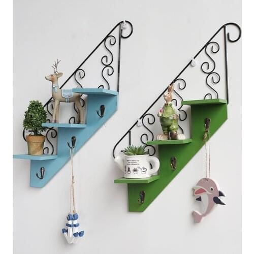 Solid wood rack wall hanging wall decoration clothing store wall decoration living room bedroom wall hook rack storage rack