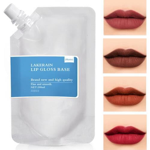Long Lasting Matte Lip Gloss Base Gel for Lipgloss Diy Handmade Lip Tint Raw Material 25/50/100/200ml Lip Gloss Vedor Wholesale