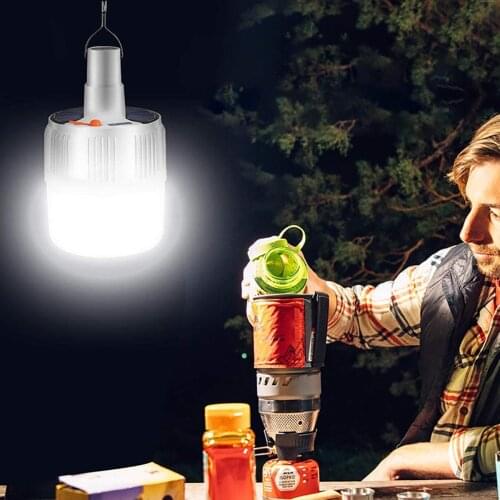 Solar Led bulb Rechargeable Hanging Camping Emergency Outdoor Portable Lantern Outdoor Waterproof Solar Hanging Lamp Courtyard