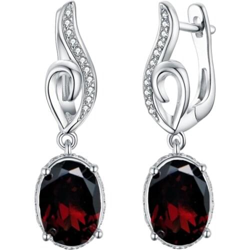 TBJ,2019new style natural garnet earring gemstone 925 sterling silver fine jewelry simple design for woman best Valentine gift
