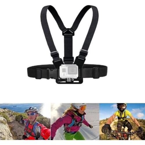 Universal Sports Camera Clip Holder Chest Belt Strap Mount For GoPro Hero7 6 5 4 Xiaomi yi Sport Cam Fix Climbing Skiing Cycling