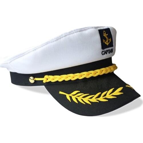 Adult Yacht Military Hats Boat Skipper Ship Sailor Captain Costume Hat adjustable Cap Navy Marine Admiral Men Women White Red