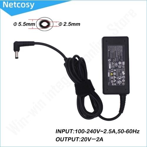 20V 2A 40W 5.5*2.5mm AC Adapter Power Laptop Charger For Lenovo IdeaPad S9 S9e S10 S10e S10-2 S10-3 MSI Wind U120 U90 U100