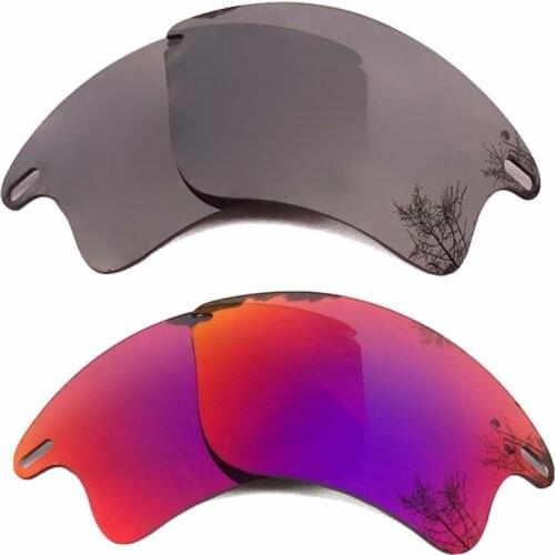 Black & Midnight Sun Mirrored Polarized Replacement Lenses for Fast Jacket XL Frame 100% UVA & UVB