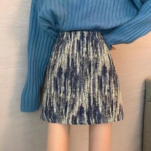 Woman Mini Skirt 2021 Spring Autumn New Oil Painting Print Retro Design High Waist A-line Fashion Slim Packgage Short Hip Skirt