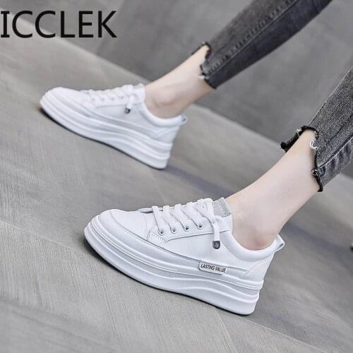 2021 Women Sneakers New Fashion Women Casual Shoes Breathable Spring Autumn Lace-Up Flats Platform Women Shoes