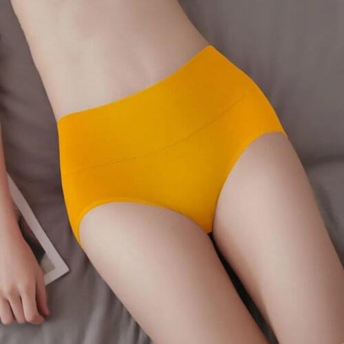 High Waist Pure Cotton Womens Panties Body Shaper Solid Girls Briefs Sexy Underwear Breathable Comfort Female Lingerie