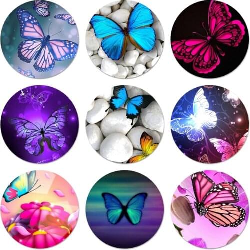 Butterfly Icons Pins Badge Decoration Brooches Metal Badges For Clothes Backpack Decoration 58mm