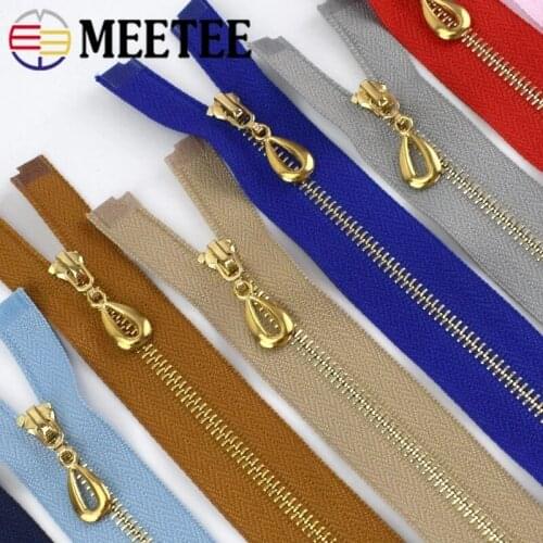 5pcs Meetee Closed&open Zip 15-70cm 3# Metal Zippers for Bags Purse Garment Zipper Repair Kit Sewing Tailor Craft Accessories