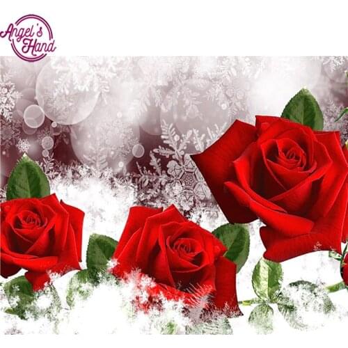 Full square drill diamond embroidery snow Rose 5d diy diamond painting Cross Stitch Rhinestone mosaic home decoration