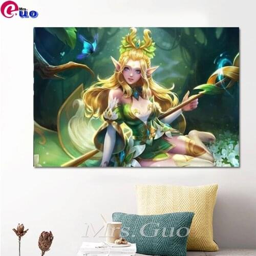New 5D Full Diamond Painting Beautiful Forest Elf Diamond Embroidery Anime Fairy Rhinestones Cross Stitch Kits Home Decor Gift