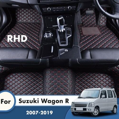 RHD Car Floor Mats For Suzuki Wagon R 2019 2018 2017 2016 2015 2014 2013 2012 2011 2010 2009 2008 2007 Carpets Accessories Rugs