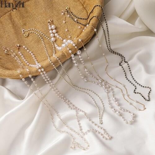 HangZhi 2020 New Korean Vintage Crystal Heart Pendant Necklace Mask Chain Strap Hang on Neck Glasses Holder Rope for Women