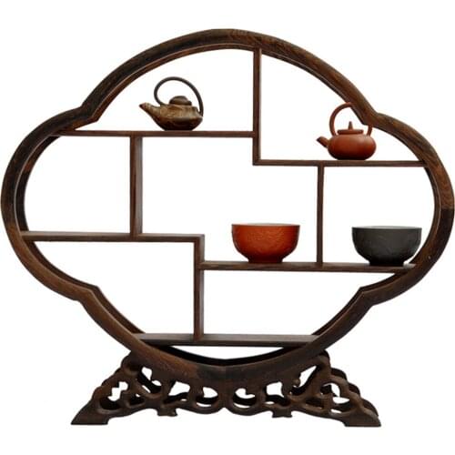 Redwood crafts Shelf Decoration Begonia shaped stone antique wooden wings more treasure frame decorative frame factory outlets