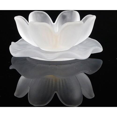 Elegant White Lotus Colored Glaze Cup Bases Glass Tray Incense Stick Holder Home Table Decor Office Teahouse Creative Decoration