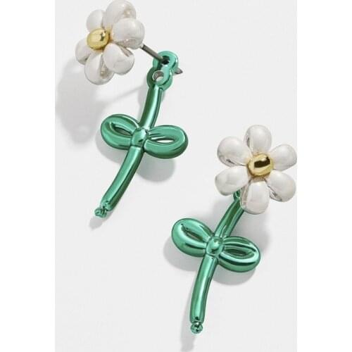 European and American New Earrings Fashion Front and Back Style Exquisite Flower Earrings Fashion Jewelry Factory Direct Sales
