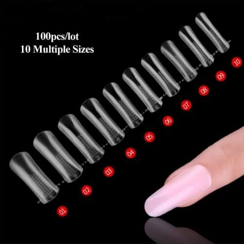 Nail Art Forms Tips Guide Mold Quick Building Poly Extension UV Builder Gel Reusable Fingernail 100pcs/lot with Scale Clear 2020
