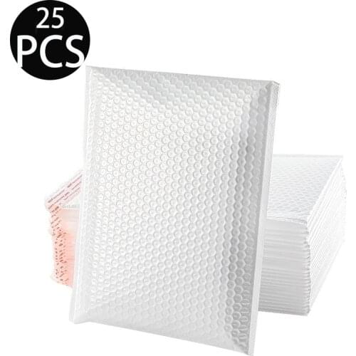 25Pcs White Bubble Mailers Padded Envelopes Bags For Packaging Shipping Envelopes Bubble Mailer Mailing