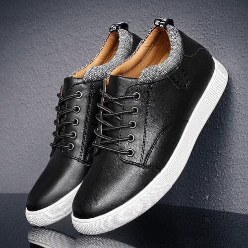 Leather Increase Mens Shoes Casual Luxury Man Leisure Leather Shoes For Male Increase 6cm Casual Shoes
