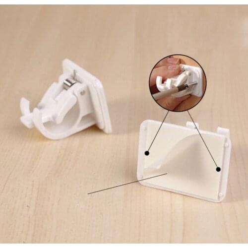 2Pcs Plastic Curtain Rod Bracket Self Adhesive Drapery Hook Holders Curtain Pole Wall Bracket Fixings Rod Holder Hooks for Home