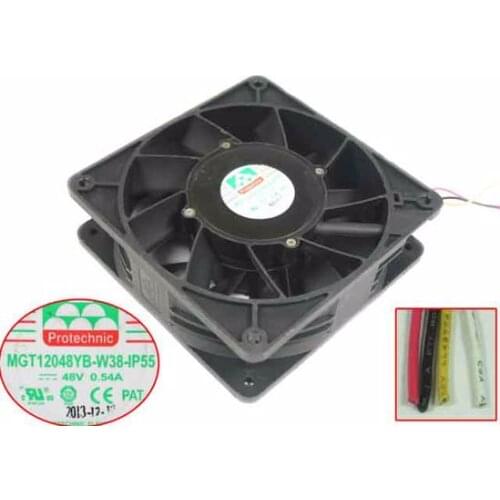Magic MGT12048YB-W38-IP55 DC 48V 0.54A 120x120x38mm 4-wire Server Cooling Fan