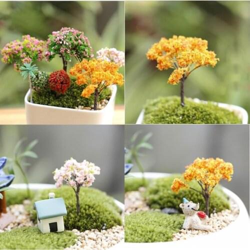 Mini Tree Fairy Garden Decorations Miniatures Micro Landscape Resin Crafts Bonsai Figurine Garden Terrarium Accessories
