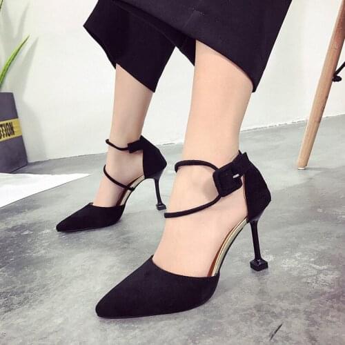 Fashion Women Pumps High Heels Pointed Toe Woman Wedding Lace up decoration Shoes Spring Dress Shoes zapatos tacon mujer U18-09