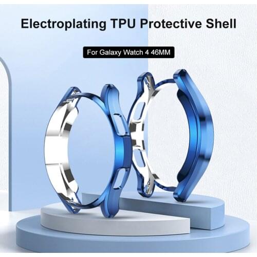 For Samsung Galaxy Watch 4 Classic 42/46mm Plating Tpu Cushioning Soft Smart Watch Cover Galaxy Watch 4