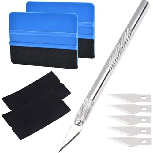10 Piece auto felt edge scraper kit, 4 inch felt edge scraper, with fabric felt edge and process decoration tool, for auto edge
