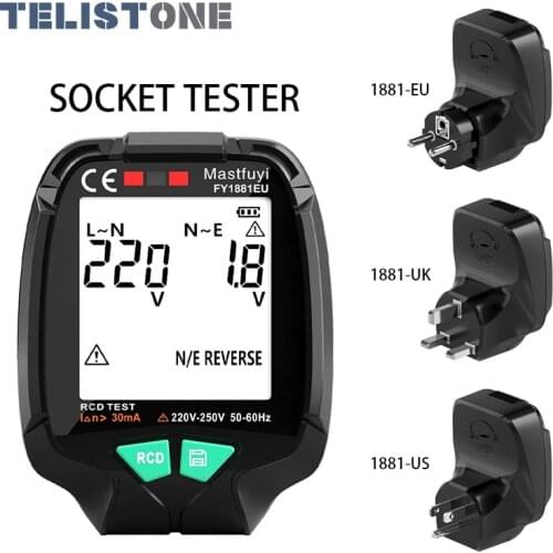 New Socket Outlet Tester Voltage Detector Electric Circuit Breaker Finder Ground Zero Line US EU UK Plug Polarity Phase Check