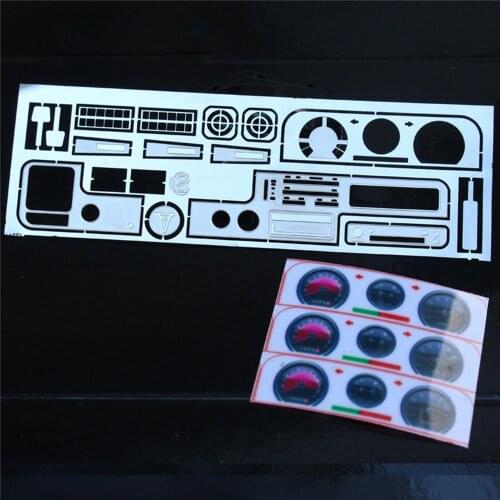 Cab Interior Dash Board Plate with Stickers Decorative Patch for 1/10 Tamiya Hilus TF2 RC Crawler Car Accessories